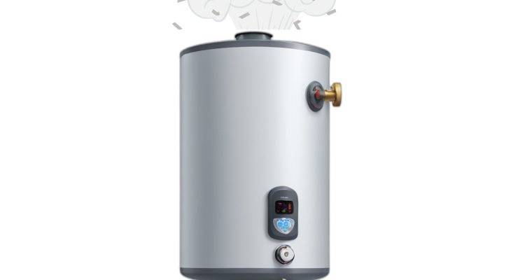 Gray Illustrated Water Heater Poster