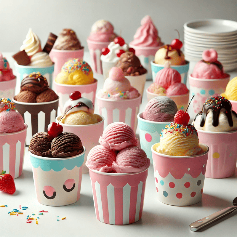 ice cream cups with lids