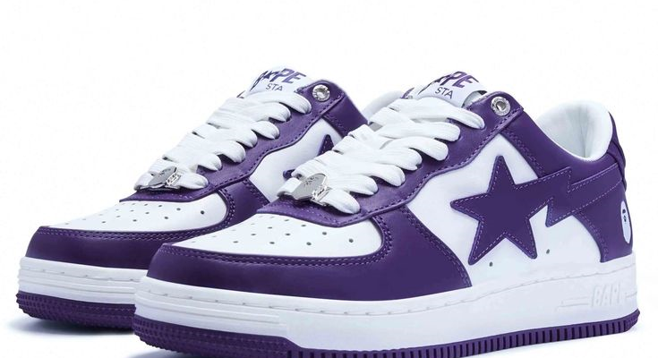 A Bathing Ape Bape Sta White Purple (2022) - US8_5 (US10W) [C1]