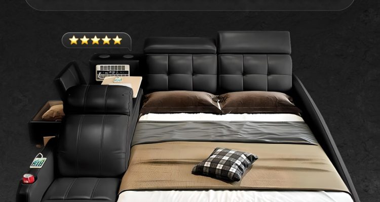 Luxury King-Size Bed With Massage And Storage