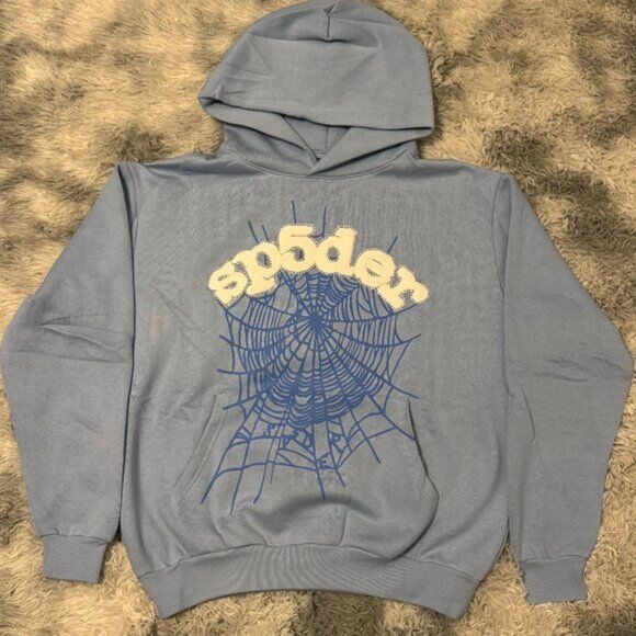 Sp5der Web Hoodie Sky Blue Young Thug Size Large